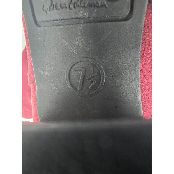 Wine Red Suede Ankle Boots With Chunky Heel & Side Zipper Sz 7.5 - Picture 7 of 7